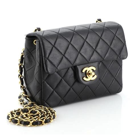 mini square classic flap chanel|chanel mini single flap bag.